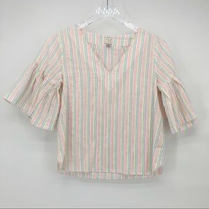 A NEW DAY striped bell sleeve vneck top